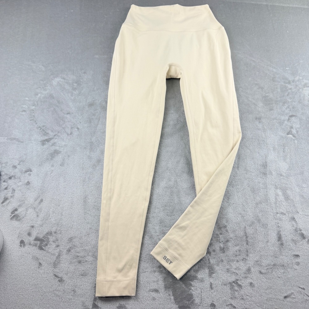 SET ACTIVE Luxform High Rise Leggings Oat Women's Medium Cream Beige Yoga Pants